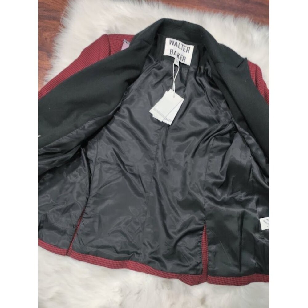 NWT Walter Baker Long Sleeve Equestrian Phelps Jacket Red Preppy Goth  S - Picture 15 of 16